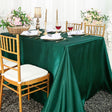 Rectangular Satin Tablecloth 72x120 Hunter Green