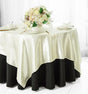 Square Satin Table Overlay 72x72 Ivory