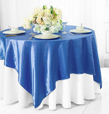 Satin Square Table Overlay 72x72 Periwinkle/Cornflower