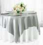 Satin Square Table Overlay 72x72 Platinum/Light Silver