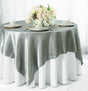 Square Satin Table Overlay 72x72 Silver
