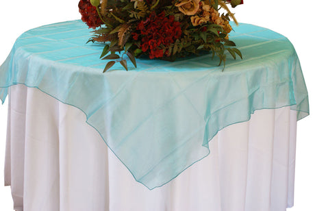 Organza Table Overlay 72x72 Square Jade