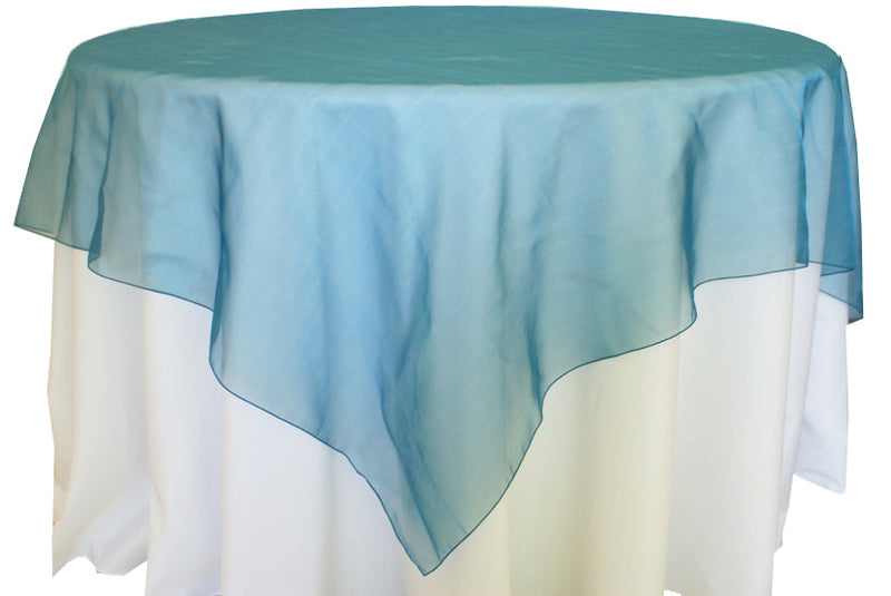 Organza Table Overlay 72x72 Square Peacock