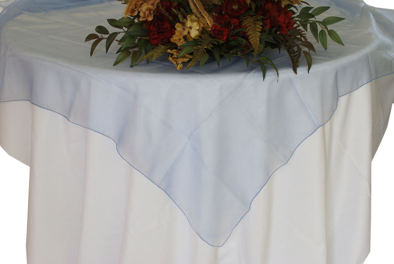 Organza Square Table Overlay 72x72 Periwinkle/Cornflower