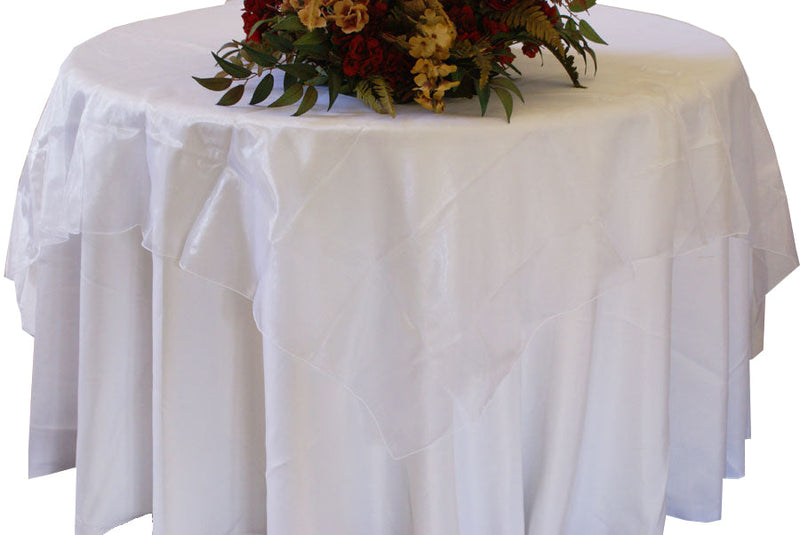 Organza Table Overlay 72x72 Square White