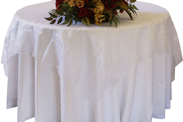 Organza Table Overlay 72x72 Square White