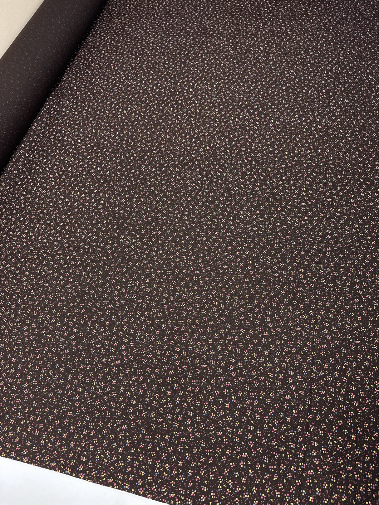Printed Wool Fabric Brown Geometric