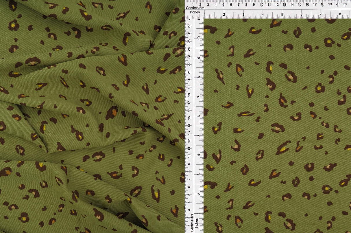 Leopard Print Twill Woven Fabric
