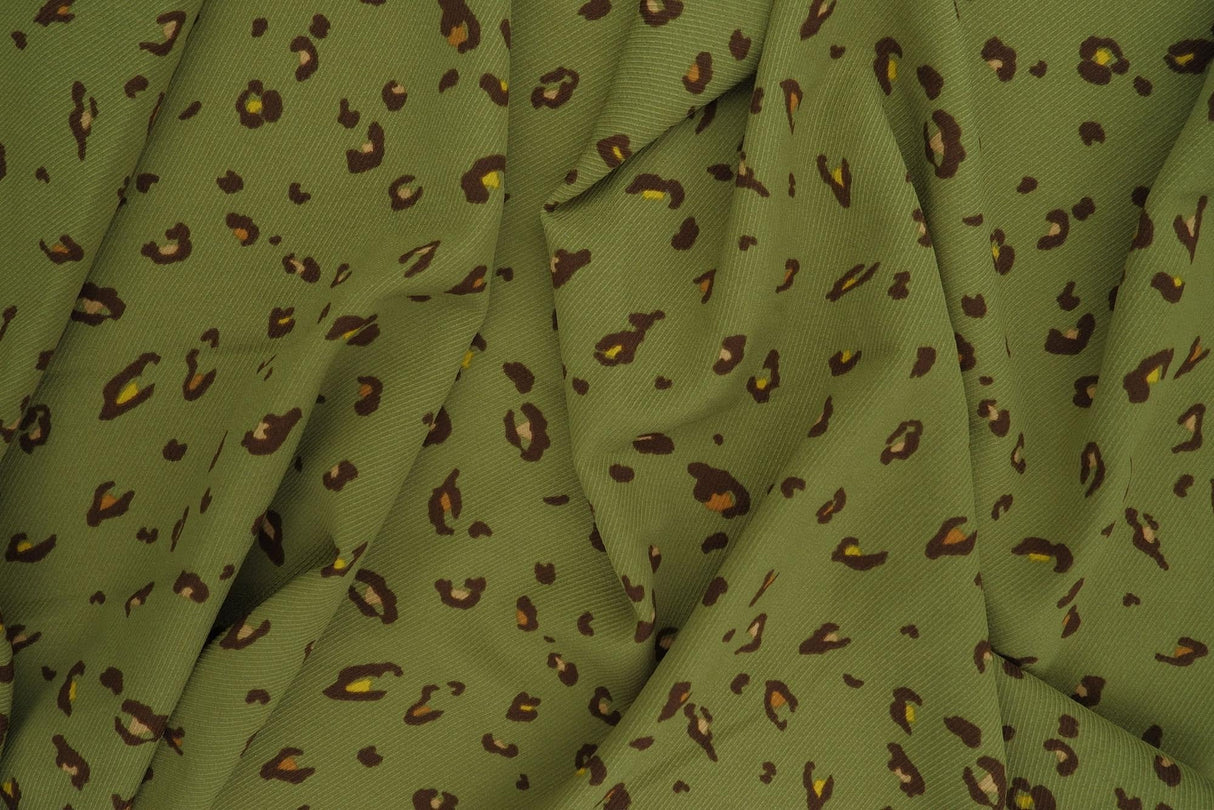 Leopard Print Twill Woven Fabric