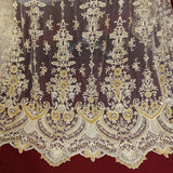 Beaded Lace Fabric 100% Polyester Net Mesh 51"