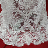 Beaded Lace Fabric on Polyester Net Mesh 48"