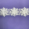 1 Yard Embroidered on 100% Polyester Net Mesh 2.5" Wide Beaded 3D Floral Lace Trimming