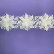 Beaded 3D Floral Lace Trimming, 100% Polyester Net Mesh, 2.5"