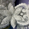 Beaded Floral Lace Trimming White