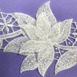 Beaded 3D Floral Lace Trimming Polyester Fabric - White, Off White, 4" Width (1 Yard)