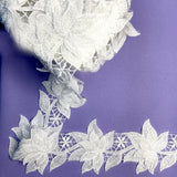 Beaded 3D Floral Lace Trimming 4" Wide