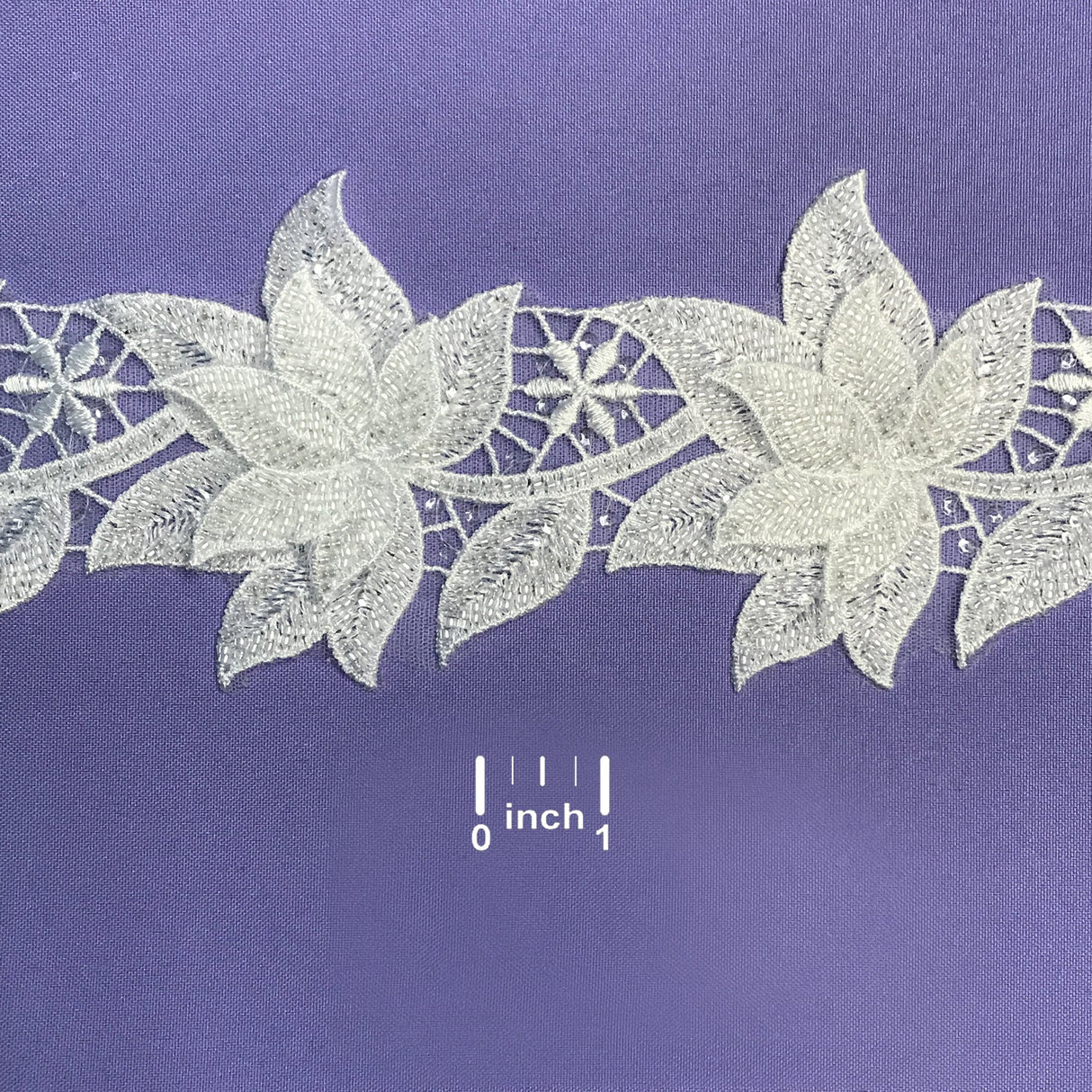 Beaded 3D Floral Lace Trimming 4" Wide