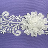 Beaded 3D Floral Lace Trimming White Off White 3.5"