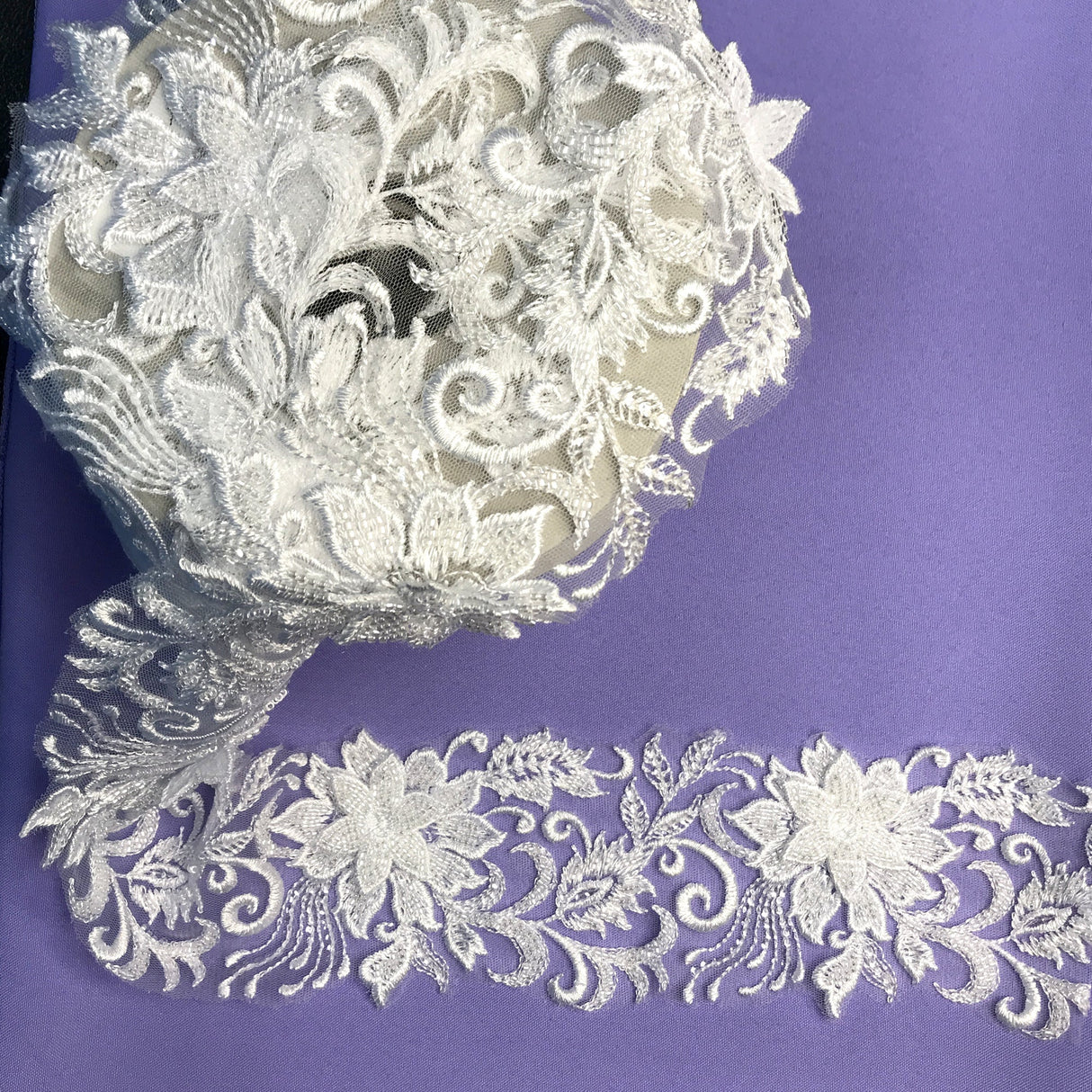 Beaded 3D Floral Lace Trimming 4" Wide
