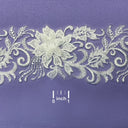 1 Yard Beaded 3D Floral Lace Trimming Embroidered on 100% Polyester Net Mesh 4" Wide