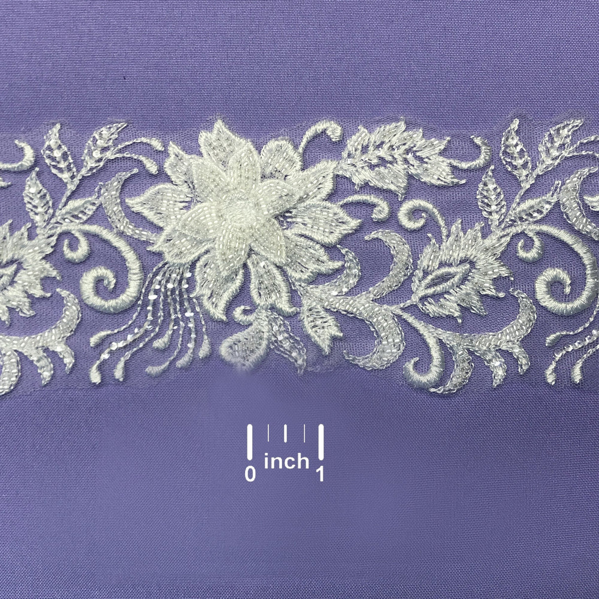 Beaded 3D Floral Lace Trimming 4" Wide