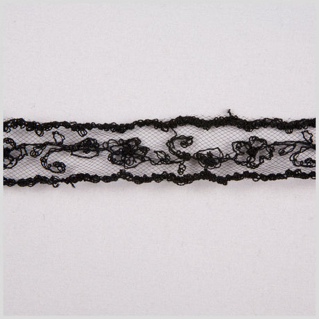 7/8" Black Sheer Lace