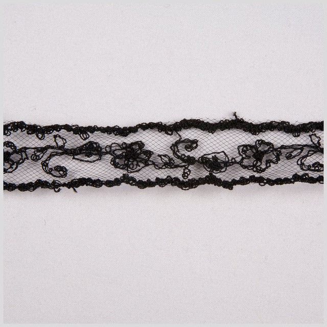 7/8" Black Sheer Lace