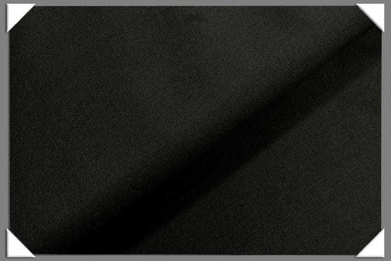 Black Vegan Sharkskin Polyester Fabric - Solid Black, 60" Width (1 Yard)