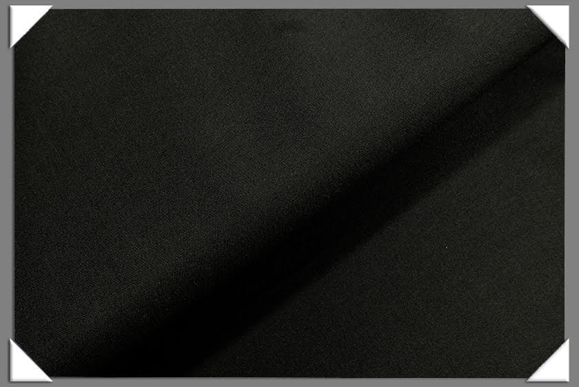 Black Vegan Sharkskin Polyester Fabric - Solid Black, 60" Width (1 Yard)