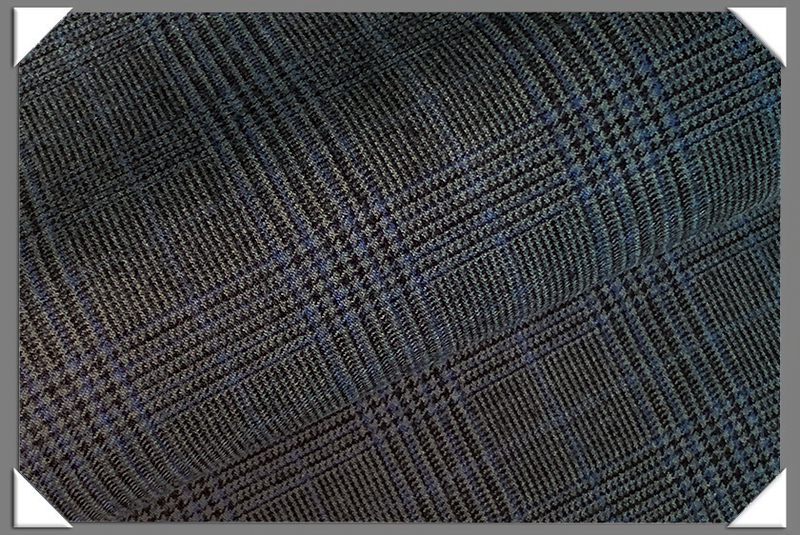 Charcoal Blue Plaid Cotton Wool Fabric - Plaid, Charcoal Blue, 58/60" Width
