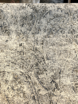 Imogen Rain Damask Distressed Chenille Fabric - Blue Grey Damask, 56" Width (1 Yard)