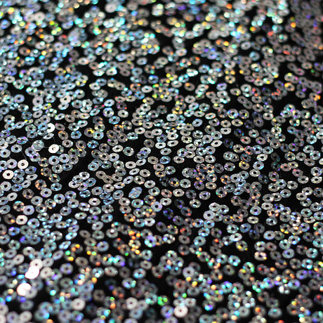 Sequin Showcase Razzle Nylon Spandex Fabric - Assorted Colors, Holographic Round Sequins, 54/56" Width (1 Yard)
