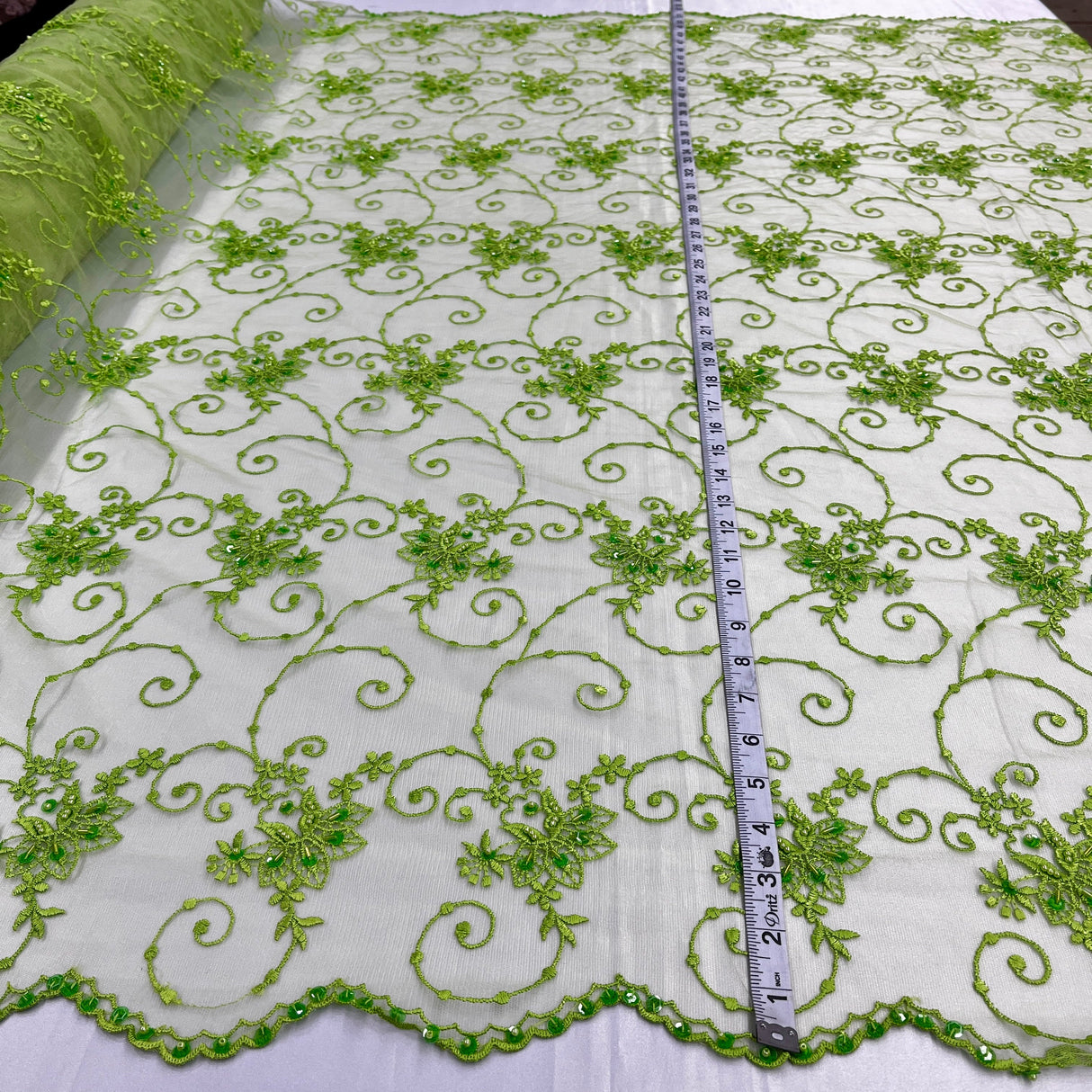 Beaded Embroidered Lace Mesh