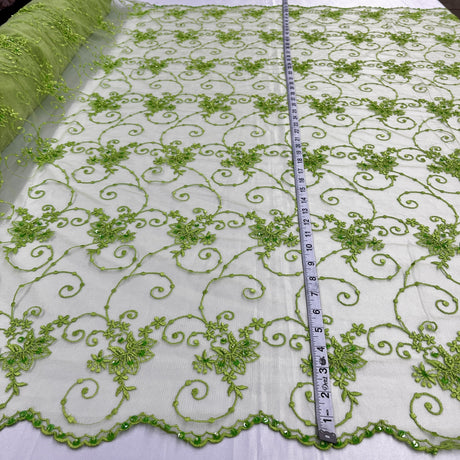 Beaded Embroidered Lace Mesh
