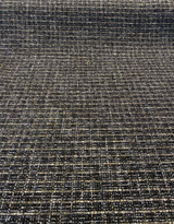 Uncommon Charcoal Coal Chenille Fabric - Charcoal With Gold And White Accents, 55" Width, .625 Repeat (1 Yard)