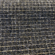 Uncommon Charcoal Coal Chenille Fabric - Charcoal With Gold And White Accents, 55" Width, .625 Repeat (1 Yard)