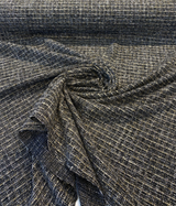 Uncommon Charcoal Coal Chenille Fabric - Charcoal With Gold And White Accents, 55" Width, .625 Repeat (1 Yard)