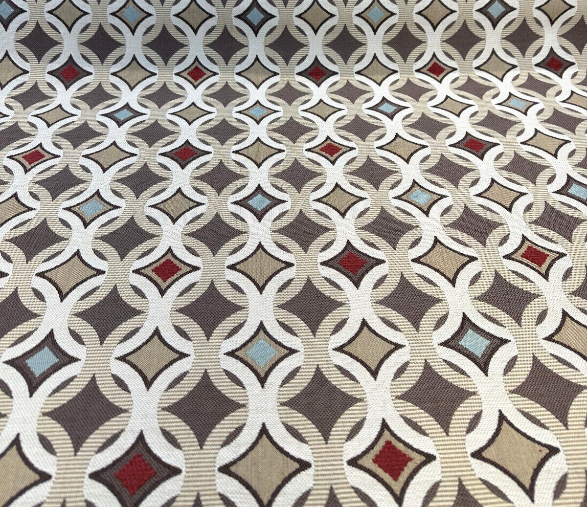 Tango Mink Acrylic Fabric - Geometric Jacquard, Mink, 54" Width (1 Yard)