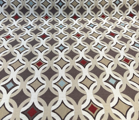 Tango Mink Acrylic Fabric - Geometric Jacquard, Mink, 54" Width (1 Yard)
