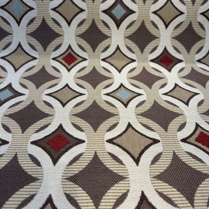 Tango Mink Acrylic Fabric - Geometric Jacquard, Mink, 54" Width (1 Yard)