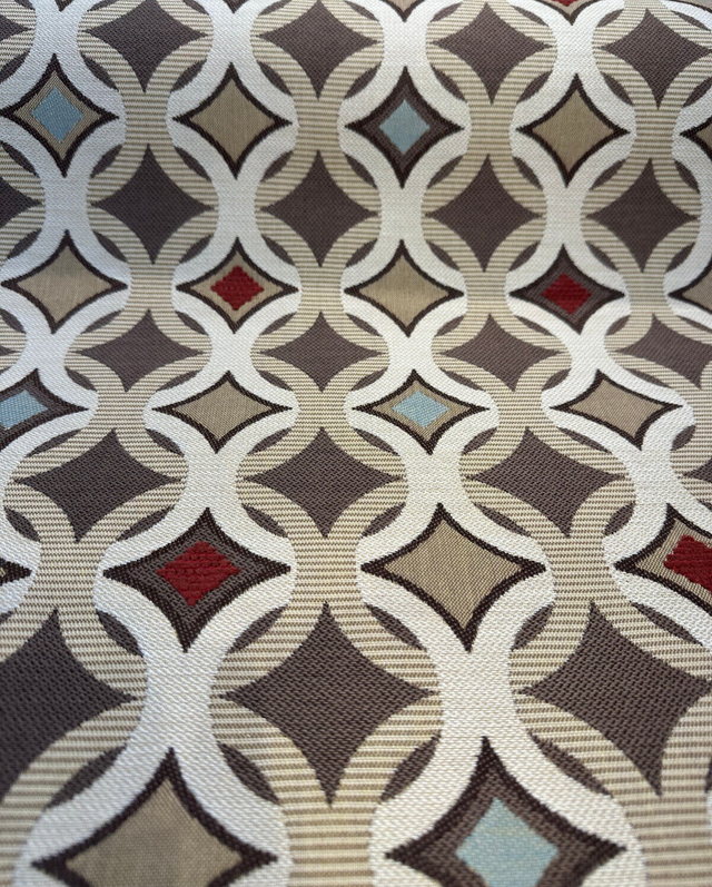 Tango Mink Acrylic Fabric - Geometric Jacquard, Mink, 54" Width (1 Yard)