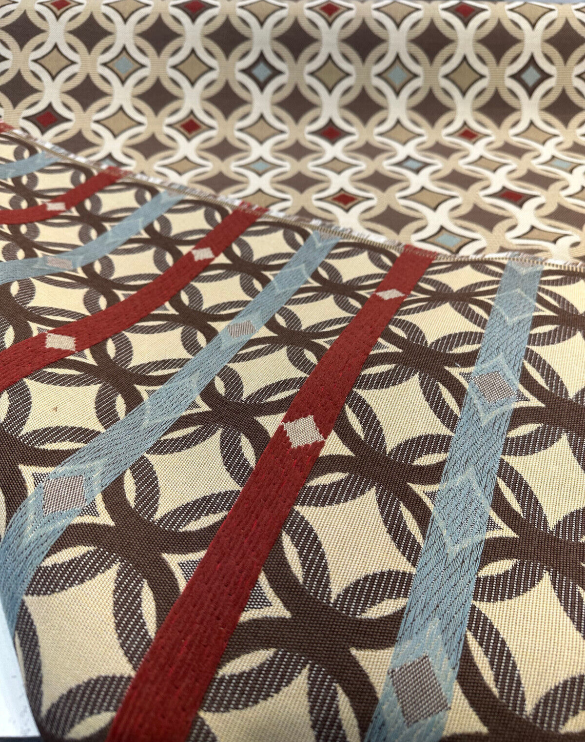 Tango Mink Acrylic Fabric - Geometric Jacquard, Mink, 54" Width (1 Yard)