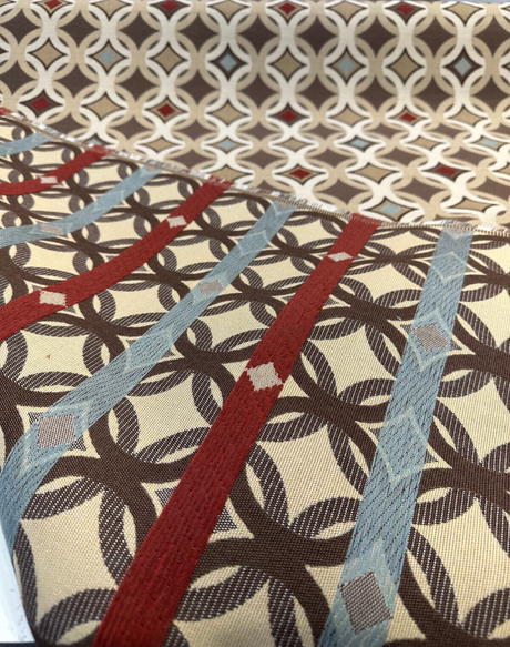 Tango Mink Acrylic Fabric - Geometric Jacquard, Mink, 54" Width (1 Yard)