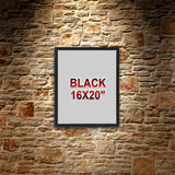 16x20" Black Frame – Horizontal/Vertical, No-Nail Hanging, Safe Front Protection!