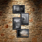 Black 4-Photo Collage Frame 8¼" x 16¼" – Versatile Vertical or Horizontal Hanging, Durable Lightweight Plastic