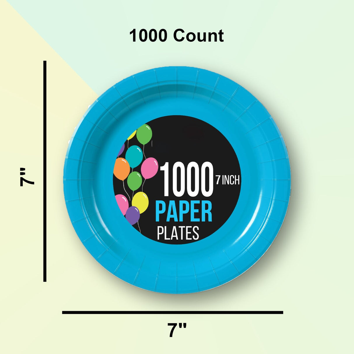 1000 Count Turquoise Paper Plates – 7 Inch Disposable Plates for Birthdays, Weddings, Parties, and Events