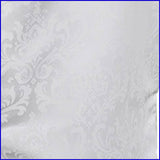 1 Piece White Damask Jacquard Banquet Chair Cover, Elegant Floral Polyester Slipcover for Events