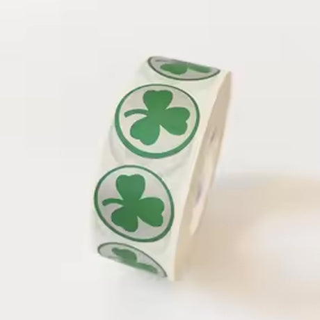 Festive Shamrock Sticker Roll for St. Patrick's Day Crafts 100 Pc