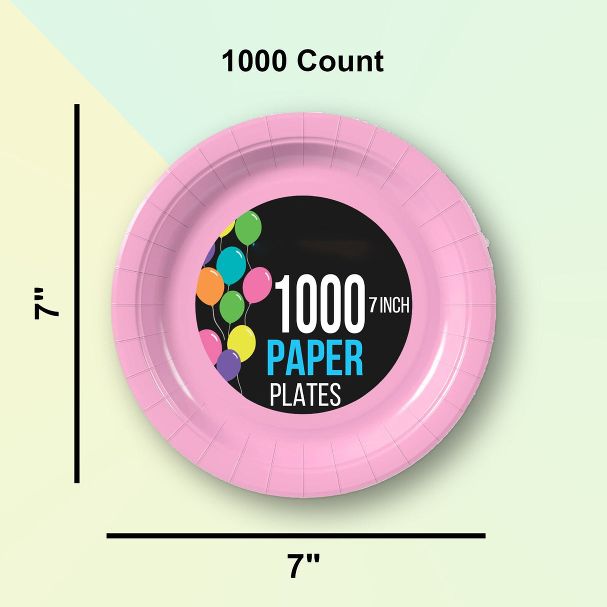 1000 Count Pink Paper Plates – 7 Inch Disposable Plates for Parties