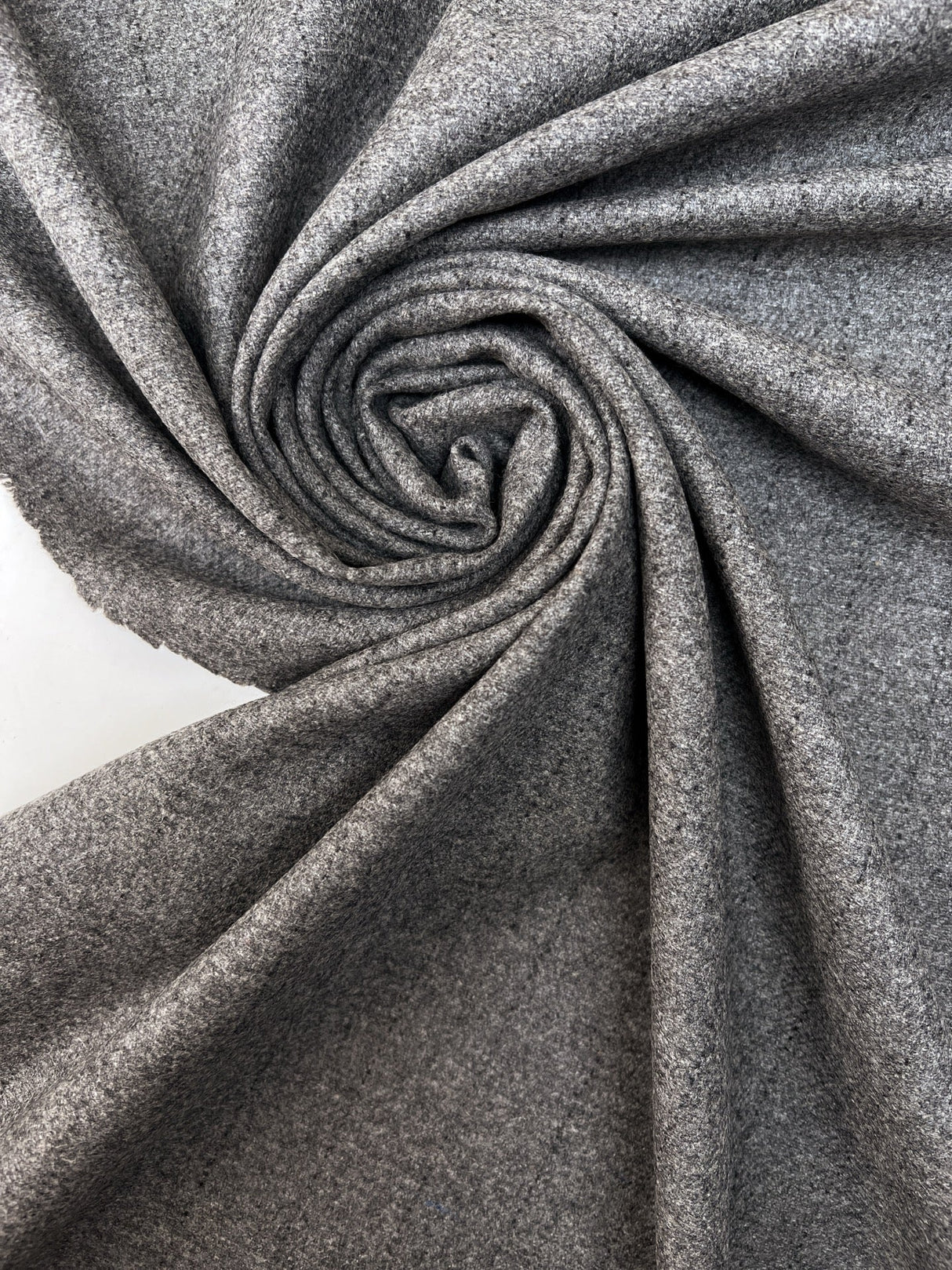 Wool Tweed Gray Striped Mélange Fabric